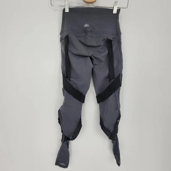 ALO yoga grey black high waisted bandage leggings size xxsmall - Picture 5 of 8